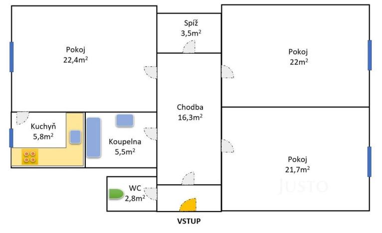 Prodej bytu 3+1, Praha, Janovského, 100 m2