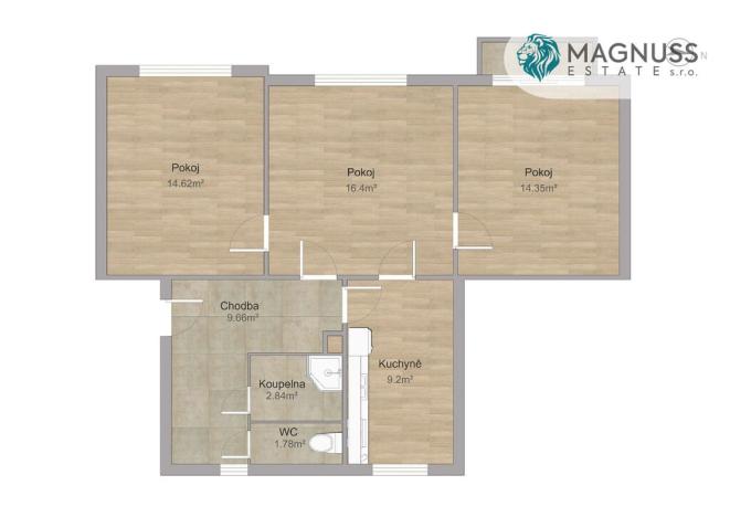 Pronájem bytu 3+1, Olomouc - Nová Ulice, Albertova, 71 m2