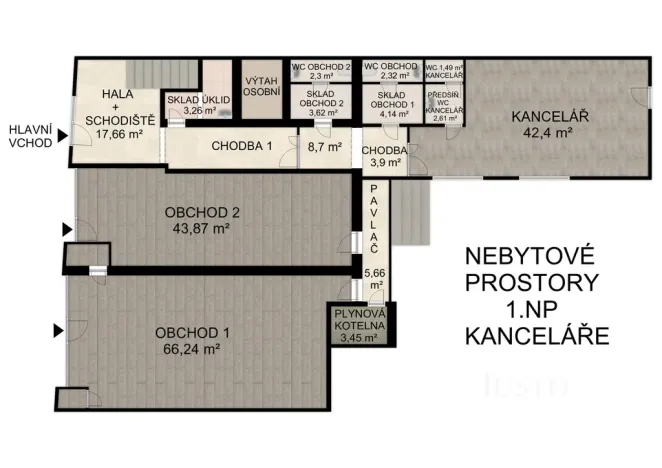 Pronájem ordinace, Písek, Havlíčkovo nám., 47 m2