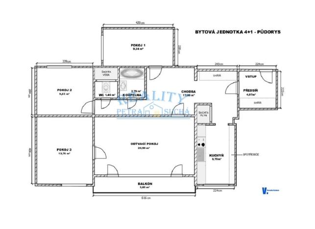 Prodej bytu 4+1, Ústí nad Labem - Krásné Březno, Obvodová, 84 m2