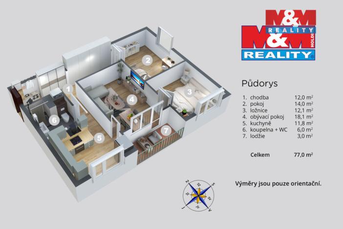 Prodej bytu 3+1, Litvínov - Horní Litvínov, Valdštejnská, 77 m2