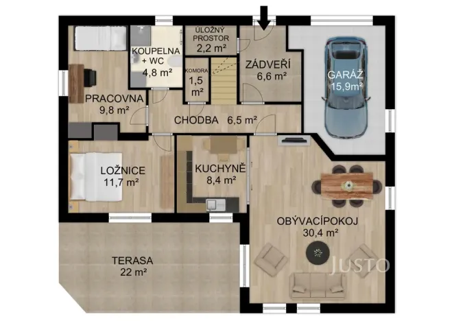 Prodej rodinného domu, Písek, Šumavská, 131 m2