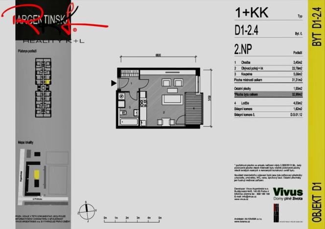 Pronájem bytu 1+kk, Praha - Holešovice, U průhonu, 37 m2