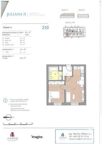 Pronájem bytu 2+kk, Brno - Židenice, Líšeňská, 45 m2
