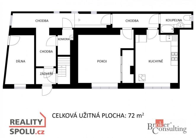 Prodej rodinného domu, Kunštát - Újezd, 72 m2