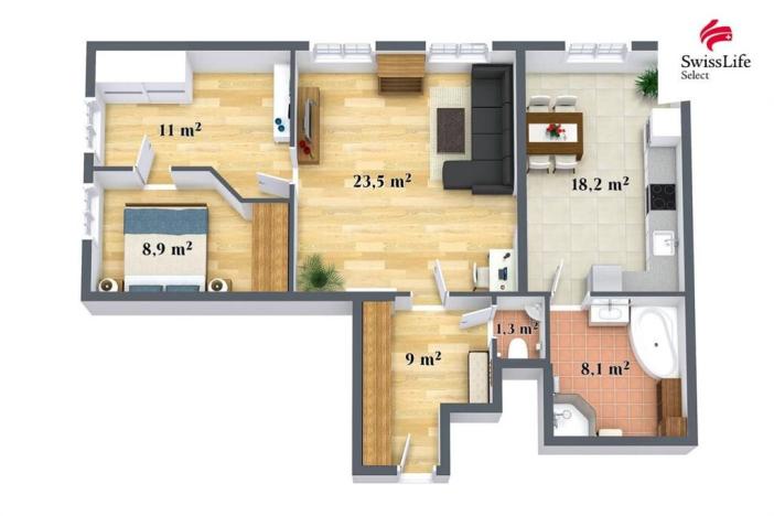 Prodej bytu 2+1, Plzeň, Kardinála Berana, 88 m2