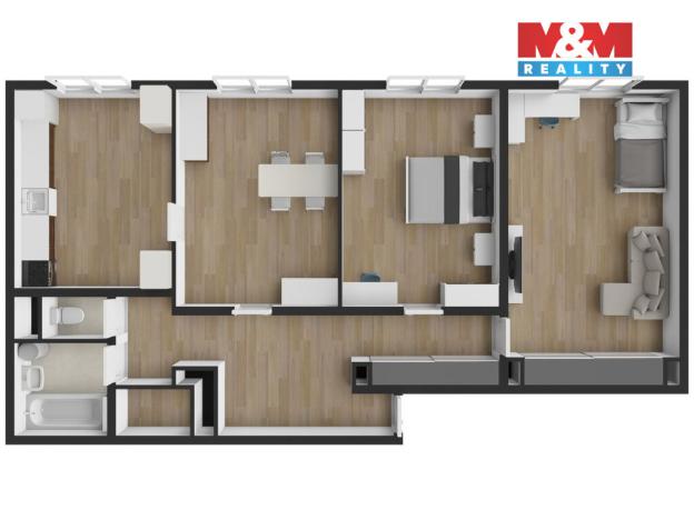 Prodej bytu 3+1, Prachatice - Prachatice II, Vilémova, 94 m2