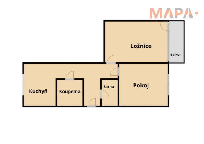 Prodej bytu 2+1, Chomutov, Bezručova, 62 m2