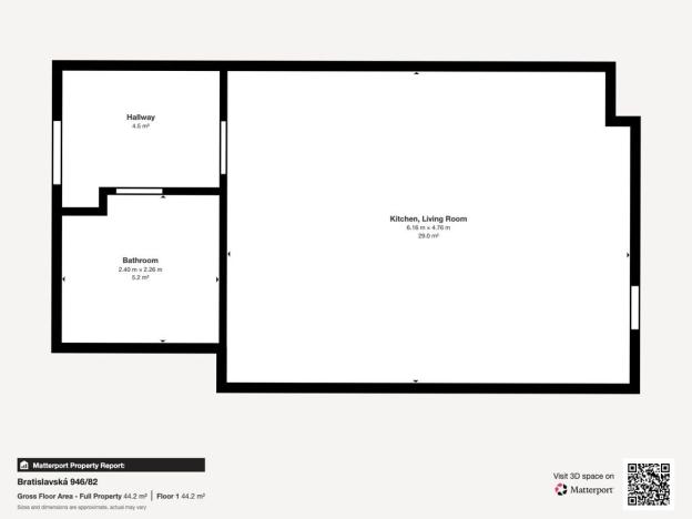 Pronájem bytu 1+kk, Brno, Bratislavská, 41 m2