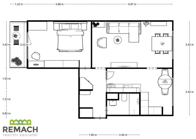 Pronájem bytu 2+1, Uherské Hradiště, Štěpnická, 64 m2