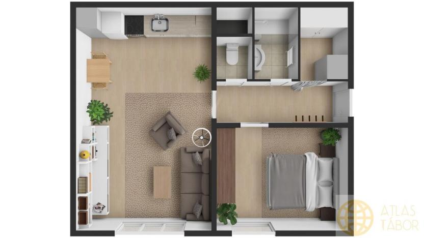 Prodej bytu 2+kk, Tábor, nám. Přátelství, 39 m2