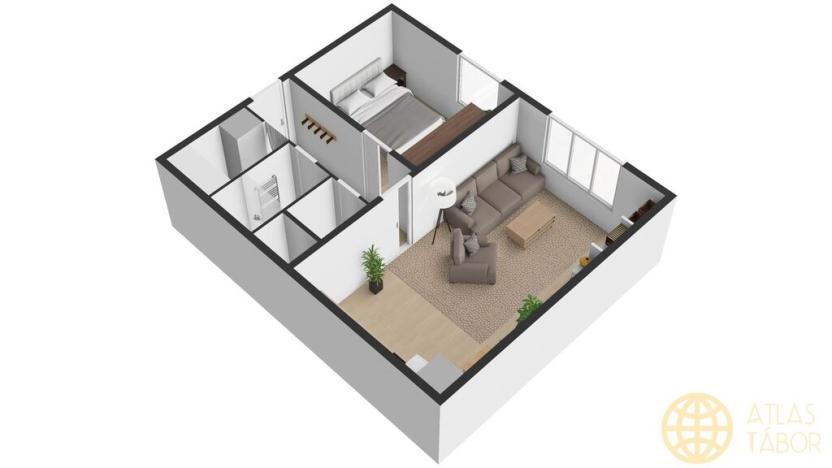 Prodej bytu 2+kk, Tábor, nám. Přátelství, 39 m2