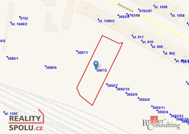 Prodej zahrady, Domažlice, Masarykova, 1178 m2