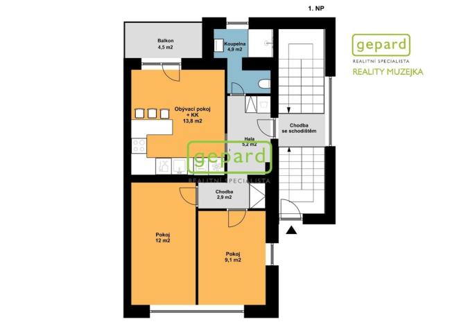 Pronájem bytu 3+kk, Brno - Židenice, Nopova, 48 m2