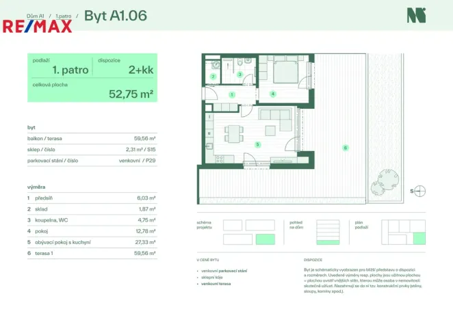 Prodej bytu 2+kk, Zlín, Tyršova, 52 m2