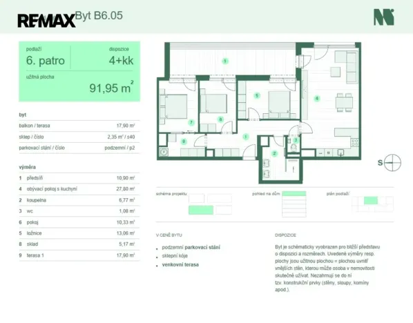 Prodej bytu 4+kk, Zlín, Tyršova, 91 m2