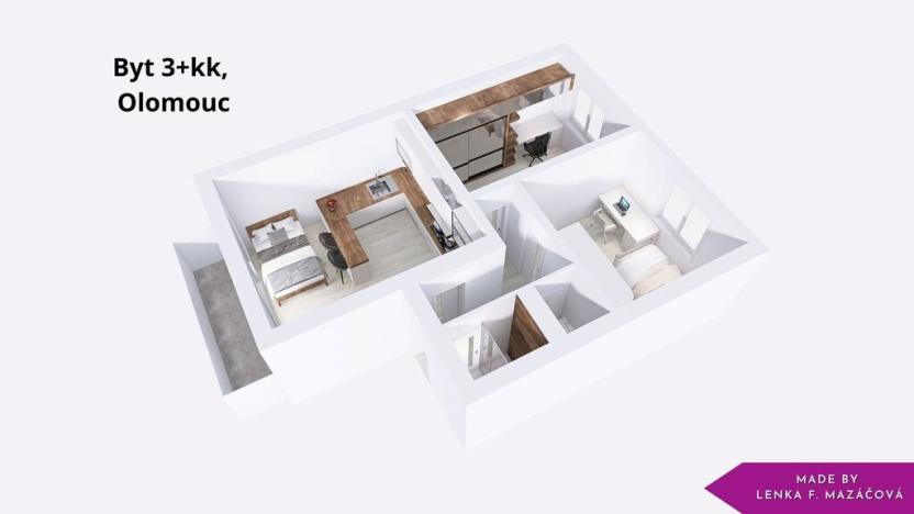 Prodej bytu 3+kk, Olomouc - Hejčín, Erenburgova, 61 m2