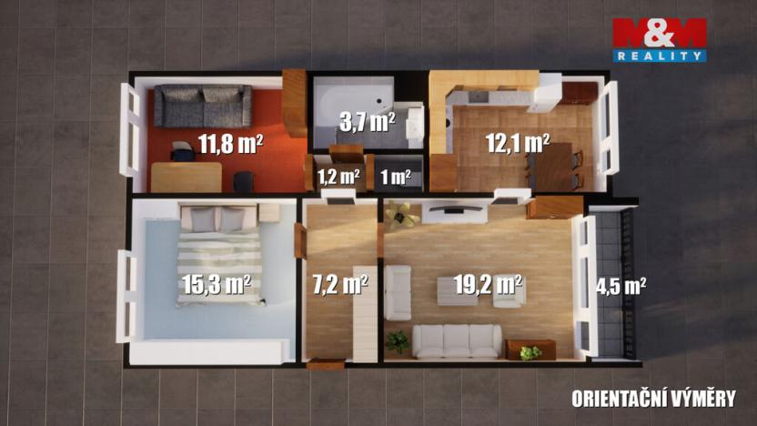 Prodej bytu 3+1, Česká Lípa, Na Jílech, 75 m2