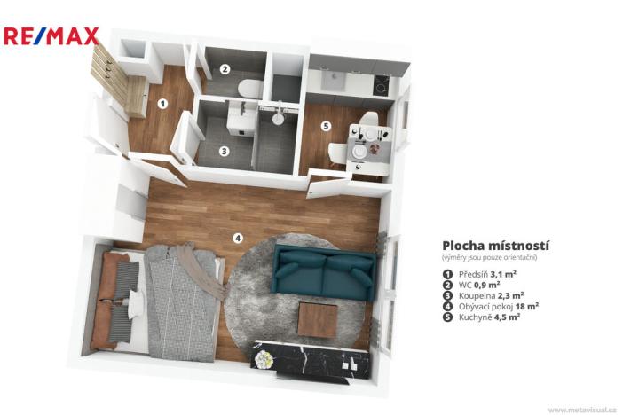 Pronájem bytu 1+kk, Praha - Troja, Sosnovecká, 29 m2
