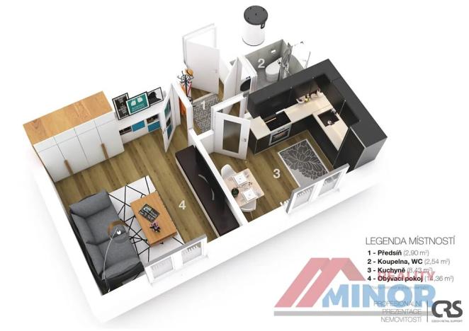 Pronájem bytu 1+1, Slaný, Rabasova, 28 m2