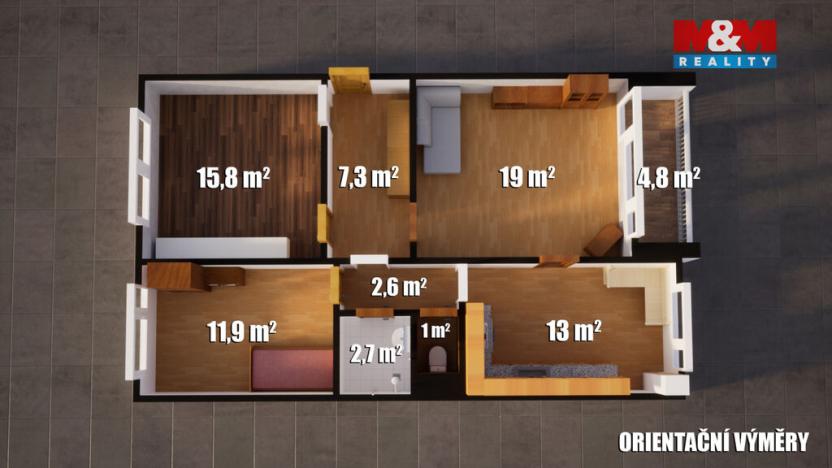 Prodej bytu 3+1, Česká Lípa, Bratří Čapků, 75 m2