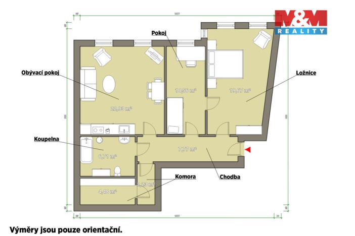 Prodej bytu 3+kk, Karlovy Vary, Zámecký vrch, 72 m2