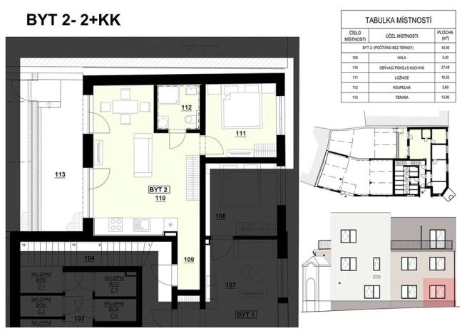 Prodej bytu 2+kk, Ivančice, 44 m2