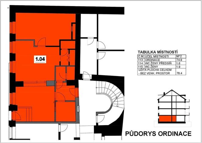 Prodej ordinace, Velké Meziříčí, 78 m2