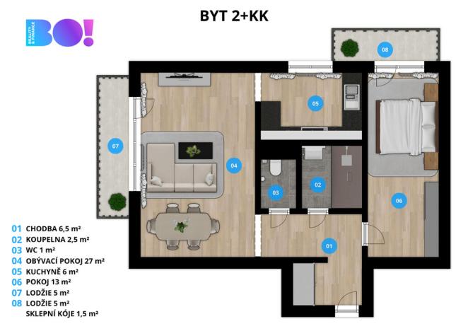 Pronájem bytu 2+kk, Třinec, Slezská, 56 m2
