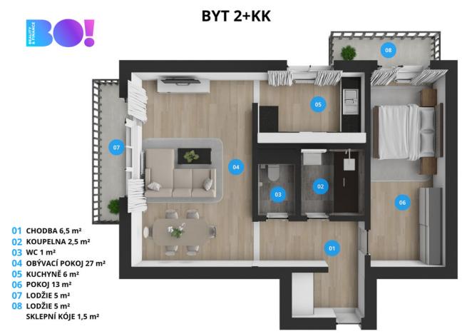 Pronájem bytu 2+kk, Třinec, Slezská, 56 m2