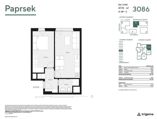 Prodej bytu 2+kk, Praha - Stodůlky, Hábova, 48 m2