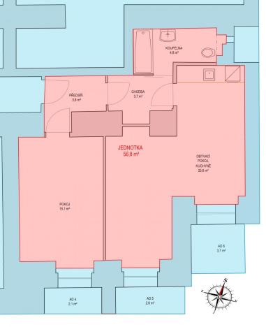 Prodej bytu 2+kk, Praha - Žižkov, Žerotínova, 53 m2