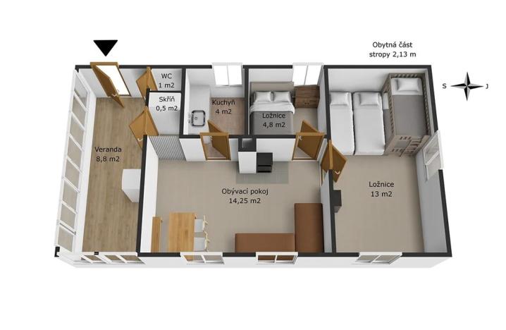 Prodej chaty, Tichonice, 46 m2