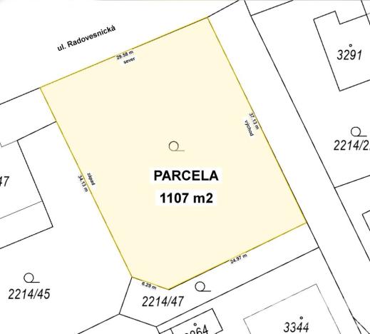 Prodej pozemku pro bydlení, Kolín, Radovesnická, 1107 m2