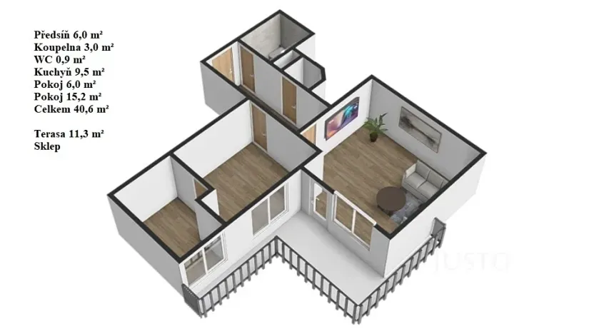 Prodej bytu 2+1, Praha - Strašnice, Na stezce, 40 m2