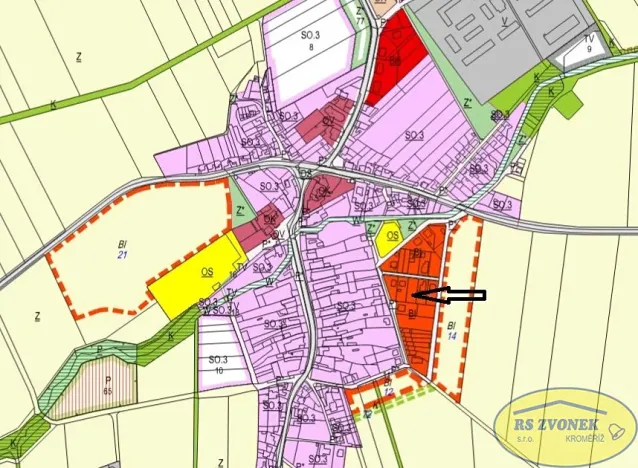 Prodej pozemku pro bydlení, Zlobice, 799 m2