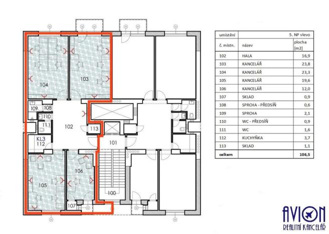 Pronájem kanceláře, Praha - Smíchov, Bozděchova, 107 m2