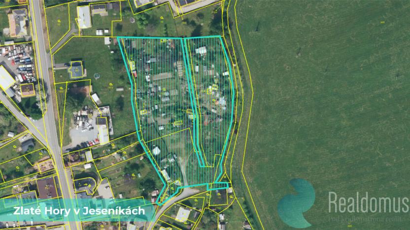 Prodej podílu 1/18 zahrady, Zlaté Hory, 592 m2