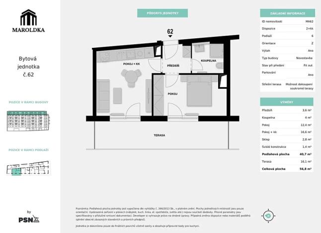 Prodej bytu 2+kk, Praha - Nusle, Maroldova, 41 m2