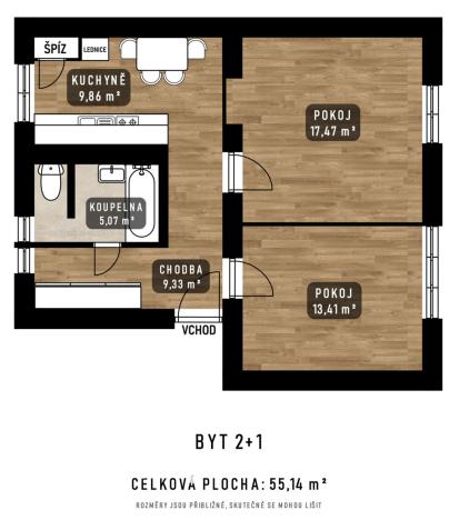 Pronájem bytu 2+1, Ostrava, Olbrachtova, 57 m2