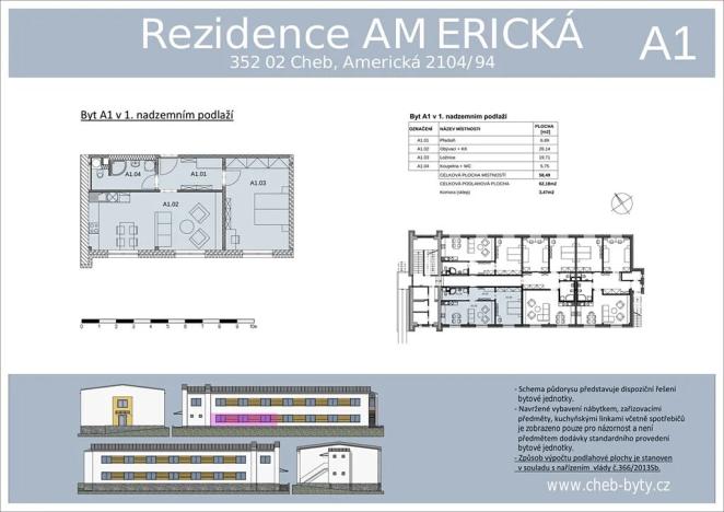 Prodej bytu 2+kk, Cheb, Americká, 58 m2