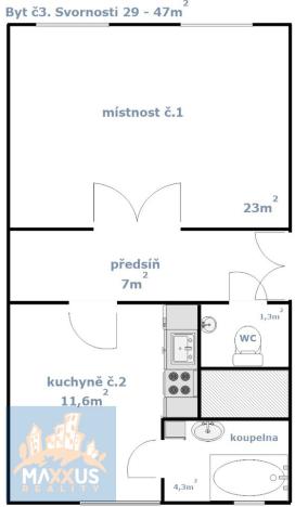 Pronájem bytu 1+1, Praha - Smíchov, Svornosti, 47 m2