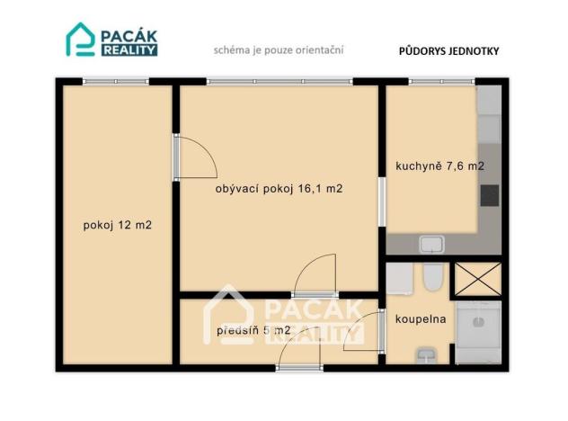 Pronájem bytu 2+1, Olomouc - Nová Ulice, tř. Svornosti, 45 m2