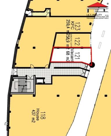 Pronájem obchodního prostoru, Brno, Vídeňská, 68 m2