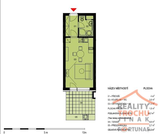 Pronájem bytu 1+kk, Hradec Králové, Jana Masaryka, 31 m2