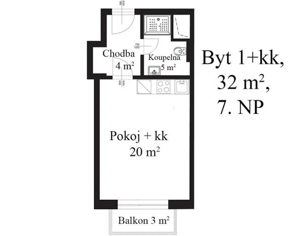 Pronájem bytu 1+kk, Olomouc, Edmunda Husserla, 29 m2