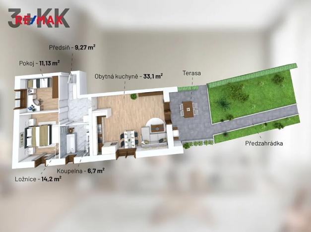 Prodej bytu 3+kk, Třeština, 74 m2