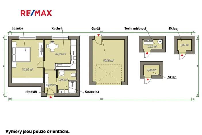 Prodej bytu 1+1, Chodová Planá, 35 m2