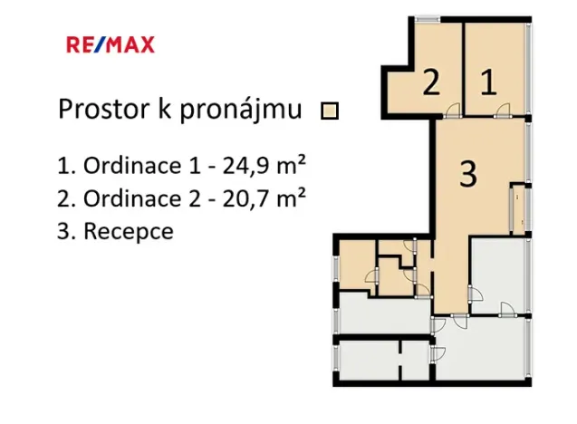 Pronájem ordinace, Praha - Nusle, Hradeckých, 39 m2