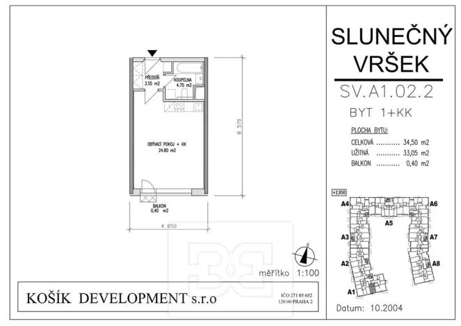 Pronájem bytu 1+kk, Praha - Hostivař, Rižská, 34 m2